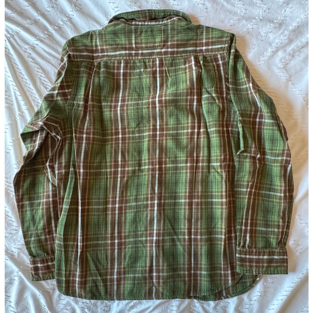 The North Face green plaid button up size large flannel - Picture 2 of 3